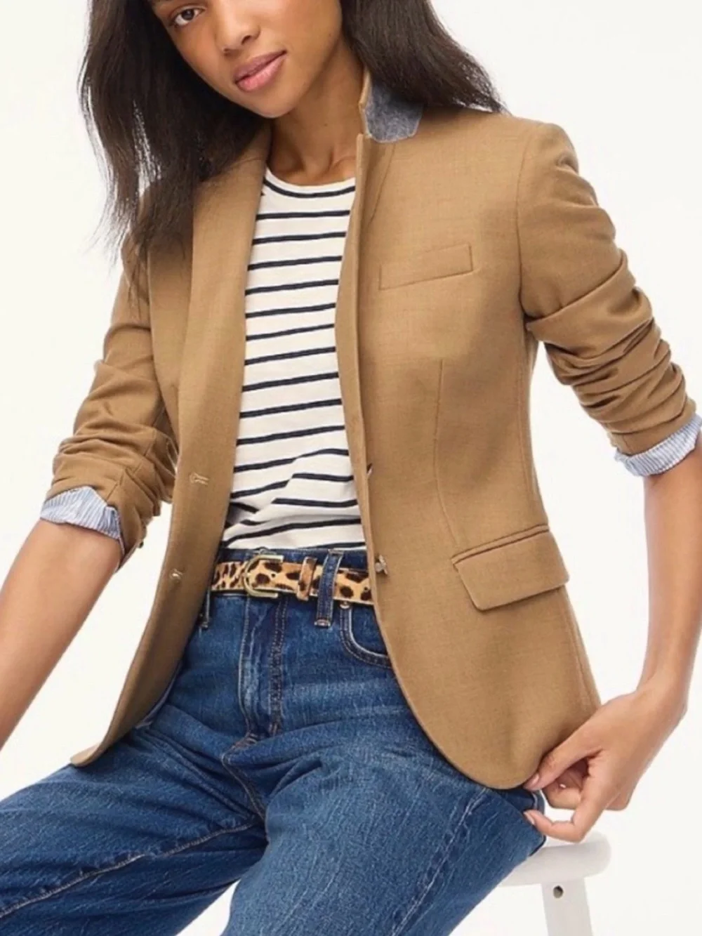 J.Crew schoolboy Camel Two Button Blazer Jacket Size Small 25585